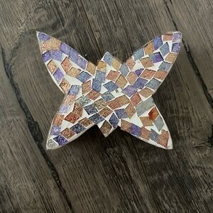 Mosaic Butterfly Trinket Dish - Purple, Copper, Silver